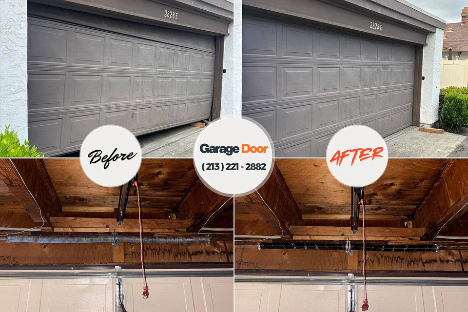 Before and after: garage door repair Auburndale, FL